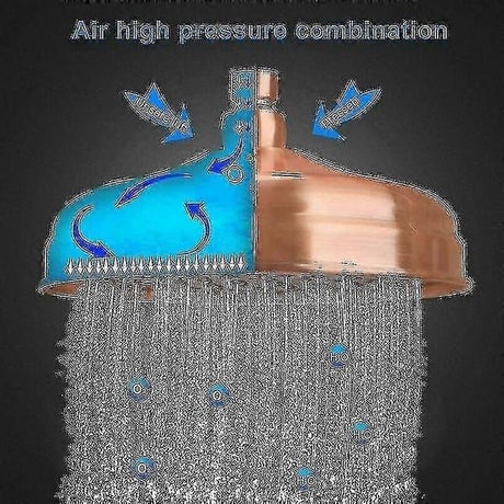 8 Inch Solid Copper Rain Shower Head, Antique Copper Round Rainfall Shower Head, Adjustable Angle Fixed Mount Large Overhead Rain Shower Compatible with Standard Shower Arm for Bathroom Renovation