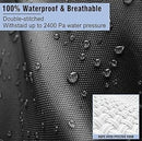 600D Oxford Cloth Boat Cover, Waterproof UV Protection Dustproof Marine Cover for V-Hull Speedboat Motor Yacht, Adjustable Strap & Elastic Hem Design for Outdoor Storage & Trailer Transport
