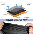600D Oxford Cloth Boat Cover, Waterproof UV Protection Dustproof Marine Cover for V-Hull Speedboat Motor Yacht, Adjustable Strap & Elastic Hem Design for Outdoor Storage & Trailer Transport