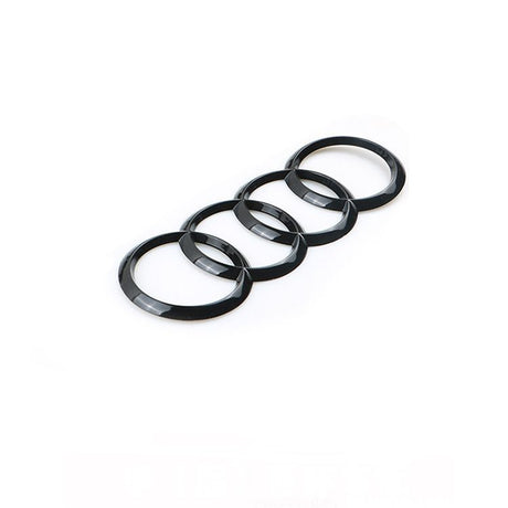 Gloss Black Audi Rings Emblem Set, Front 273mm + Rear 192mm Black Badge Replacement Kit for Audi A1 A3 A4 A5 Models