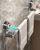 Adjustable 30-60cm Telescopic Suction Towel Rail, No Drill Rotatable Wall Mount Towel Bar, Stainless Steel Bathroom Kitchen Corner Towel Rack