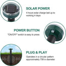 Solar Ultrasonic Mole Repeller 4 Pack, IP65 Waterproof Sonic Mole Vole Gopher Deterrent, Solar Powered Ground Stake Rodent Repellent for Yard Garden Lawn Outdoor Pest Control