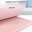 3-in-1 Laptop Sleeve Case with Built-in Stand & Wrist Rest, Waterproof PU Leather Notebook Cover for 15/16 Inch Laptops, Ergonomic Portable Laptop Protective Bag, Gray