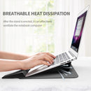 3-in-1 Laptop Sleeve Case with Built-in Stand & Wrist Rest, Waterproof PU Leather Notebook Cover for 15/16 Inch Laptops, Ergonomic Portable Laptop Protective Bag, Gray