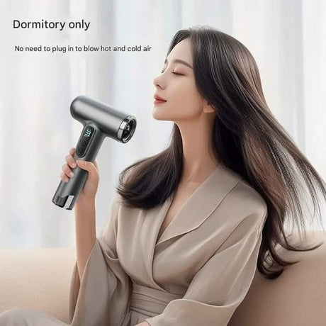 Cordless Rechargeable Hair Dryer, 120000 RPM High-Speed Brushless Motor, Built-in 15600mAh Large Battery, Hot & Cold Air Modes Portable Wireless Blow Dryer, Gray