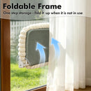 XL Cat Window Perch with 4 Heavy-Duty Suction Cups, Solid Metal Frame, Removable Striped Plush Bed, No Drill Window Mount Cat Hammock for Indoor Large Cats