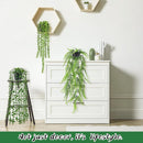 1 Pack Artificial Pea Leaf Hanging Plant with Black Pot, Fake Trailing Pea Pod Vine, Low Maintenance Faux Greenery for Indoor Wall Balcony Home Decor