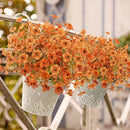 6PCS Realistic Artificial Autumn Floral Picks, Faux Orange Daisy & Eucalyptus Stems, Farmhouse Fall Harvest Table Centrepiece Decor
