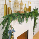 270cm Extra Long Lifelike Real Touch Norfolk Pine Swag Garland, Dense Full Soft Rubber Cypress Pine Vine, Large Neutral Green Christmas Mantel Greenery for Australian Farmhouse Holiday Styling