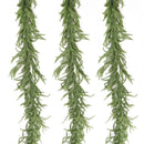 270cm Extra Long Lifelike Real Touch Norfolk Pine Swag Garland, Dense Full Soft Rubber Cypress Pine Vine, Large Neutral Green Christmas Mantel Greenery for Australian Farmhouse Holiday Styling