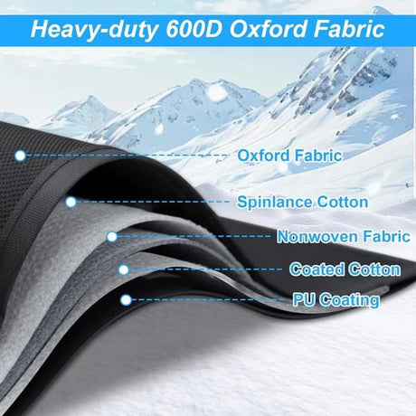 600D Oxford Car Windshield Cover, All Season Windshield Sun Shade & Snow Frost Protector, Waterproof Dustproof Heat Insulation Front Screen Cover with Storage Bag for Sedan SUV