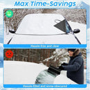 600D Oxford Car Windshield Cover, All Season Windshield Sun Shade & Snow Frost Protector, Waterproof Dustproof Heat Insulation Front Screen Cover with Storage Bag for Sedan SUV