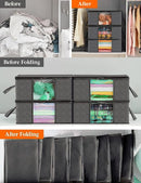 6 Pack 35L Clothes Storage Bags, Foldable Under Bed Storage Boxes with Clear Window, Reinforced Handles Quilt Blanket Organiser Containers for Wardrobe Closet Bedroom Storage