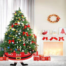 Christmas Tree Collar, 48 Inch Foldable Christmas Tree Skirt Ring, Santa Leg Design Xmas Tree Base Decoration