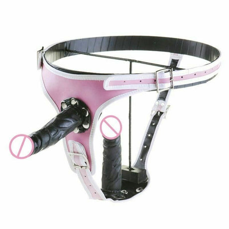House Of Dasein Pegging Kit Pink Panties Black Realistic Dildos Strapon Harness - Black