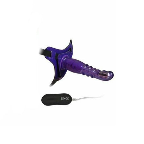 House Of Dasein 8 Inch Harness G Spot Vibrator Dildo Dong Strapon Belt Pegging Kit - Purple