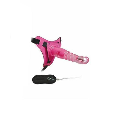 House Of Dasein 8 Inch Harness G Spot Vibrator Dildo Dong Strapon Belt Pegging Kit - Pink