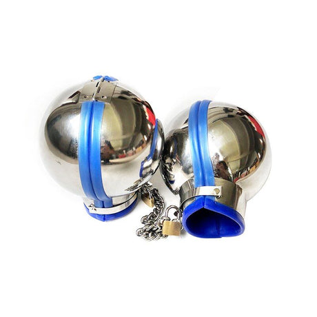 House Of Dasein Metal Handcuffs Sensory Deprivation Mitts Bondage Fetish Restraints - Blue - Male