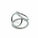 House Of Dasein Triple Stainless Steel Cock Ball Ring Chastity Device Bdsm - Silver - L