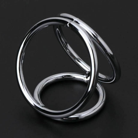 House Of Dasein Triple Stainless Steel Cock Ball Ring Chastity Device Bdsm - Silver - S
