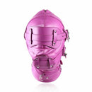 House Of Dasein Pink Blue Fetish Full Hood With Mouth Dildo Gag Bdsm Bondage Sex Mask - Rose Red - 9.5Cm
