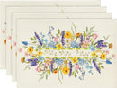 Bloom Flowers Tulip Spring Placemats Set of 4, 12x18 Inch Seasonal Table Mats for Party Kitchen Dining Decoration