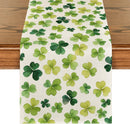 Shamrock St. Patrick's Day Table Runner, Seasonal Spring Lucky Kitchen Dining Table Decoration for Home Party Decor 13 x 72 Inch
