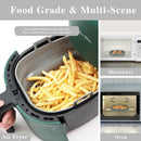 Rectangle Air Fryer Liner, Reusable Silicone Round Air Fryer Pot,Non-Stick Oil Filter Design 100% Food-Grade Kitchen Mat, 20cm Large Replacement Accessories for Air Fryer(Grey)