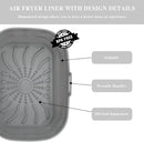 Rectangle Air Fryer Liner, Reusable Silicone Round Air Fryer Pot,Non-Stick Oil Filter Design 100% Food-Grade Kitchen Mat, 20cm Large Replacement Accessories for Air Fryer(Grey)