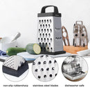 Cheese Grater, Mini Size 4-Sided Stainless Steel Grater, Food Shredder for Cheese, Parmesan, Vegetable, Dishwasher Safe, Black