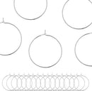 Wine Glass Charm Rings 60-120pcs Silver Plated 25mm Beading Charm Rings Wine Glass Marker for Birthday Party Wedding Festival Favor
