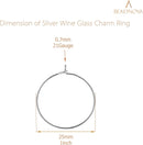 Wine Glass Charm Rings 60-120pcs Silver Plated 25mm Beading Charm Rings Wine Glass Marker for Birthday Party Wedding Festival Favor