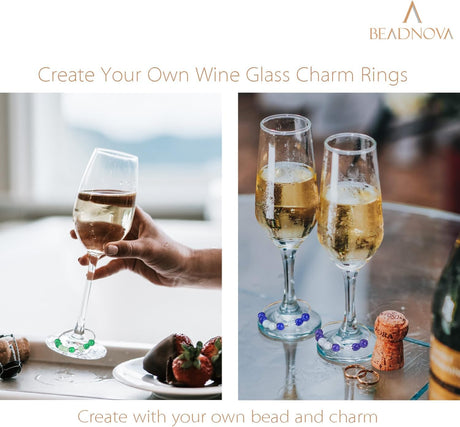 Wine Glass Charm Rings 60-120pcs Silver Plated 25mm Beading Charm Rings Wine Glass Marker for Birthday Party Wedding Festival Favor