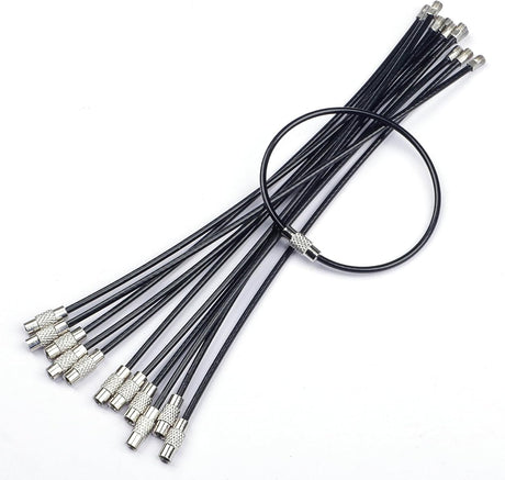 6 Inch Wire Keychain Cable Large Stainless Steel Key Ring Loop Holder for Luggage Tag Keeper for Travel