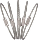 6 Inch Wire Keychain Cable Large Stainless Steel Key Ring Loop for Outdoor Hiking Connectable Luggage Tag Keeper