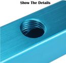 1/4" 2 Way 5 Port Aluminum Air Hose Inline Manifold Block Splitter, Pneumatic Air Compressor Manifold Fitting