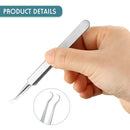 3 Pcs Blackhead Tweezer Stainless Steel Pimple Tweezers Extractor Tool for Remove Zit Whitehead Pimple Bend Curved Tweezer Skin Blackhead Remover Tools(Silver)