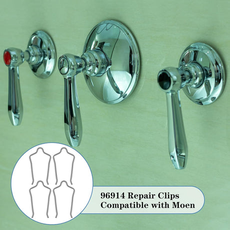 4 Pieces 96914 Retainer Clip Compatible with 1222 Faucet Value, Cartridge Removal Tool for One-Handle Tub Shower Faucet Cartridge Replacement
