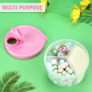 Baby Formula Dispenser On The Go, Non-Spill Rotating Three-Compartment Formula Container to Go, Milk Powder Kids Snack Container for Infant Toddler Travel, Pink