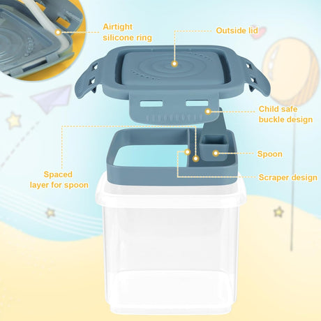 Formula Dispenser On The Go, Formula Container to Go, Portable Milk Powder Kids Snack Container with Scoop for Infant Toddler Travel Outdoor Picnic