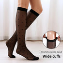 3 Pairs Women's Sheer Knee High Stockings, Black Dot Sheer Thin Socks, Stretchy Breathable Knee High Socks