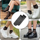 3 Pairs Women Sheer Ankle Socks, Sheer Polka Dot Ankle Dress Socks for Women, Stretchy Breathable Reinforced Toe Nylon Thin Fishnet Mesh Elegant Casual Lace Trouser Sockings (Black)