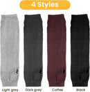 4 Pairs Arm Warmers Women Winter Long Fingerless Gloves Knit Mitten Elbow Length Gloves with Thumb Hole, Warm and Comfortable (Black, Coffee, Dark Gray, Light Gray)