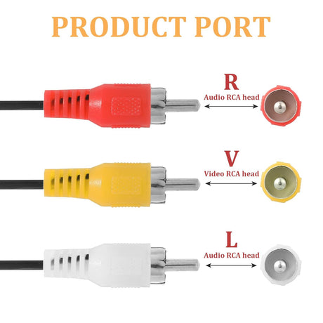 5FT RCA Audio Video Composite Cable, AV Cable Red/White/Yellow 3 Male to 3 Male for TV, DVD, VCR, Projector, Amplifier, Speaker, Satellite, Home Theater Receivers