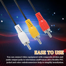 2 Pcs 5FT RCA Audio Video Composite Cable, AV Cable Red/White/Yellow 3 Male to 3 Male for TV, DVD, VCR, Projector, Amplifier, Speaker, Satellite, Home Theater Receivers