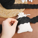 15 Yards Black Lace Trim, 1-5/8 inch Black Floral Embroidery Ruffle Cotton Lace Trim Wavy Edge Eyelet-Lace Ribbon for Crafts Sewing DIY Bag Dresses Clothes Pets Clothes