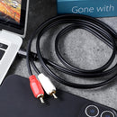 3.5 mm to 2RCA Audio Cable, 3.2 ft/1 m Gold-Plated Plug Stereo Y Splitter Cord, Aux to RCA Cable Audio Jack Adapter for Home Theater, Speakers, TV, Subwoofer, Smartphone, MP3/MP4, DVD Player