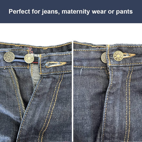 10 Pcs Expander Button for Extender Jeans Pants Collar, 5 Styles Pants Waist No Sew Instant Silicone Extender Button for Men and Women