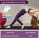 6 Pairs Breathable Women's Yoga Socks with Grippers Anti-Slip Sports Pilates Socks Suitable for Barre, Dance, Hospital, Home Use