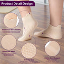 6 Pairs Breathable Women's Yoga Socks with Grippers Anti-Slip Sports Pilates Socks Suitable for Barre, Dance, Hospital, Home Use